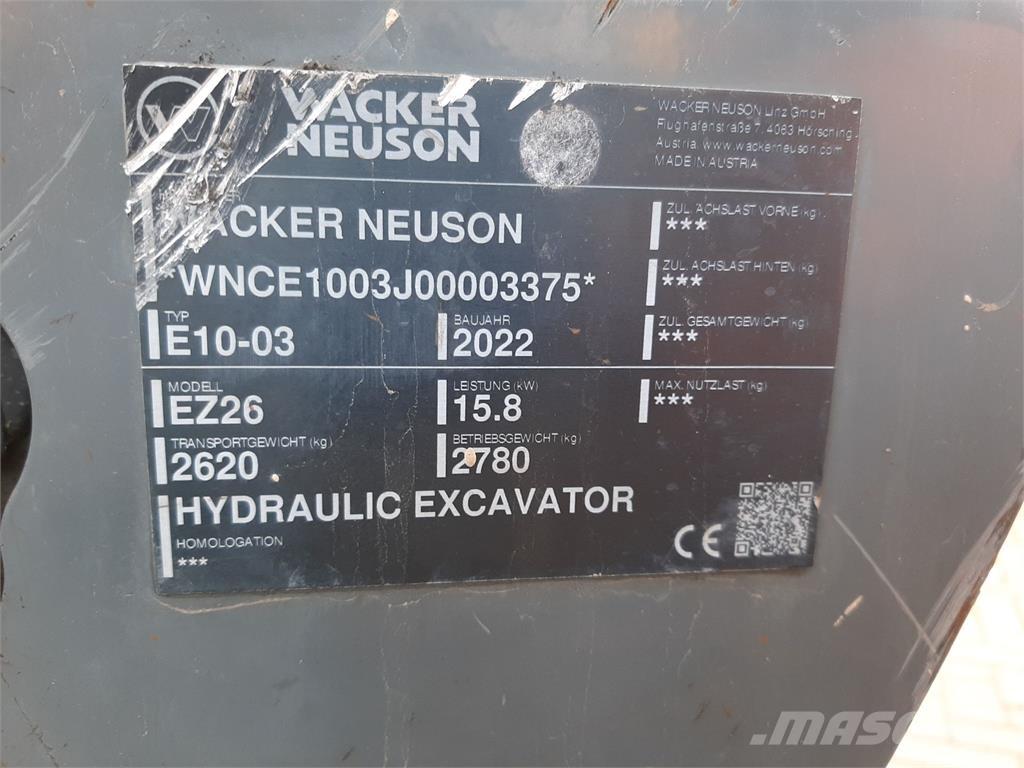 Wacker Neuson EZ26 Kāpurķēžu ekskavatori
