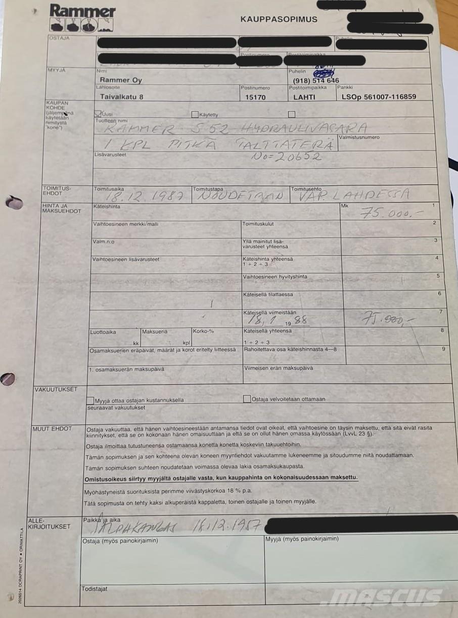 Rammer S52 Āmuri/Drupinātāji