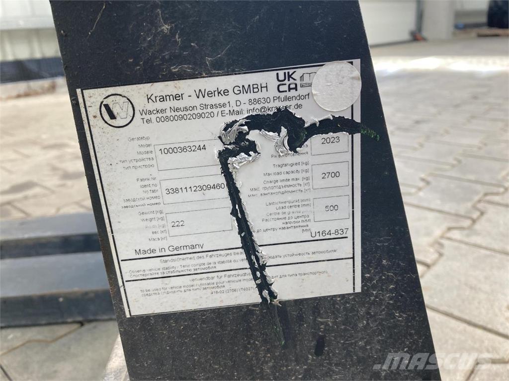 Kramer 1200 mm Frontālo iekrāvēju papildaprīkojums