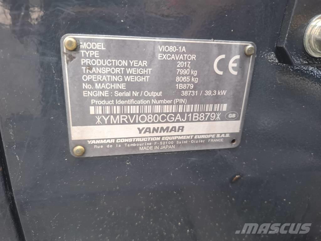 Yanmar Vio 80-1A Vidēja lieluma ekskavatori 7 t - 12 t