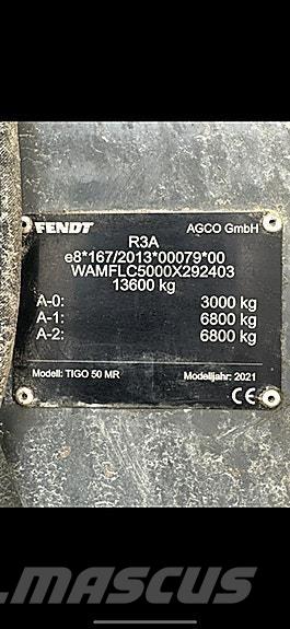 Fendt Tigo 50 MR Standarta piekabes