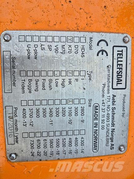 Tellefsdal K 70 Sniega naži un tīrītāji