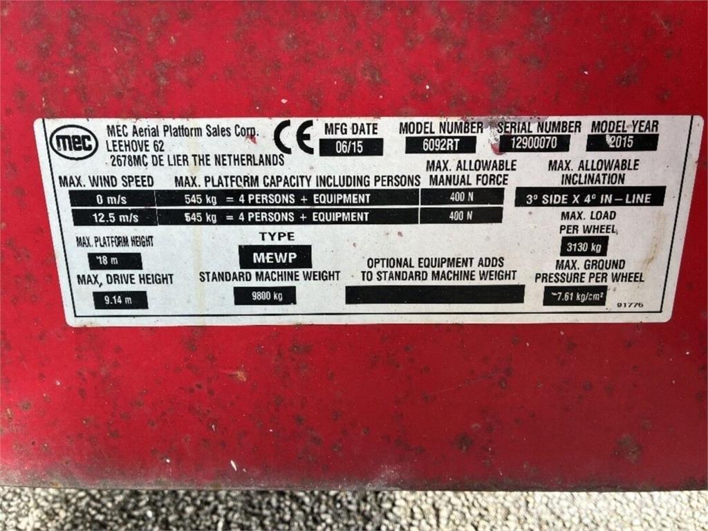 MEC 6092RT Šķerveida pacēlāji