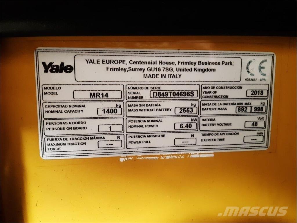 Yale MR14 Iekraušanas tehnika- Citi