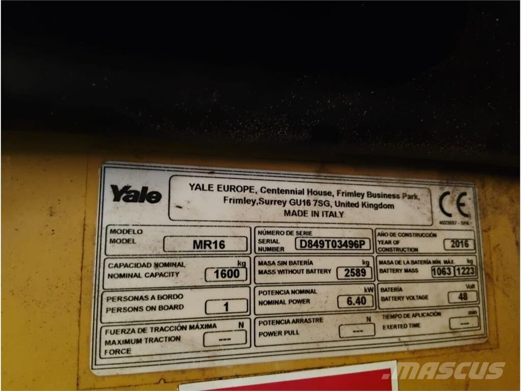 Yale MR16 Iekraušanas tehnika- Citi