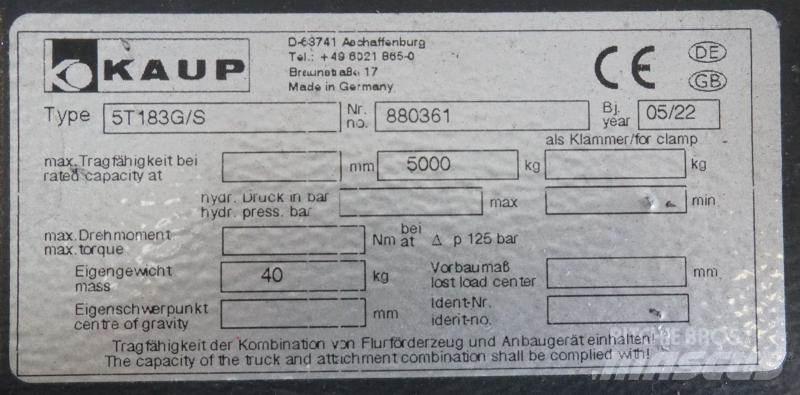 Kaup 5T183G/S Citas sastāvdaļas