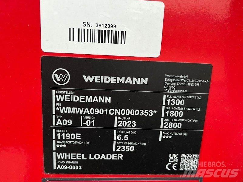 Weidemann 1190E Lietoti riteņu kompaktiekrāvēji