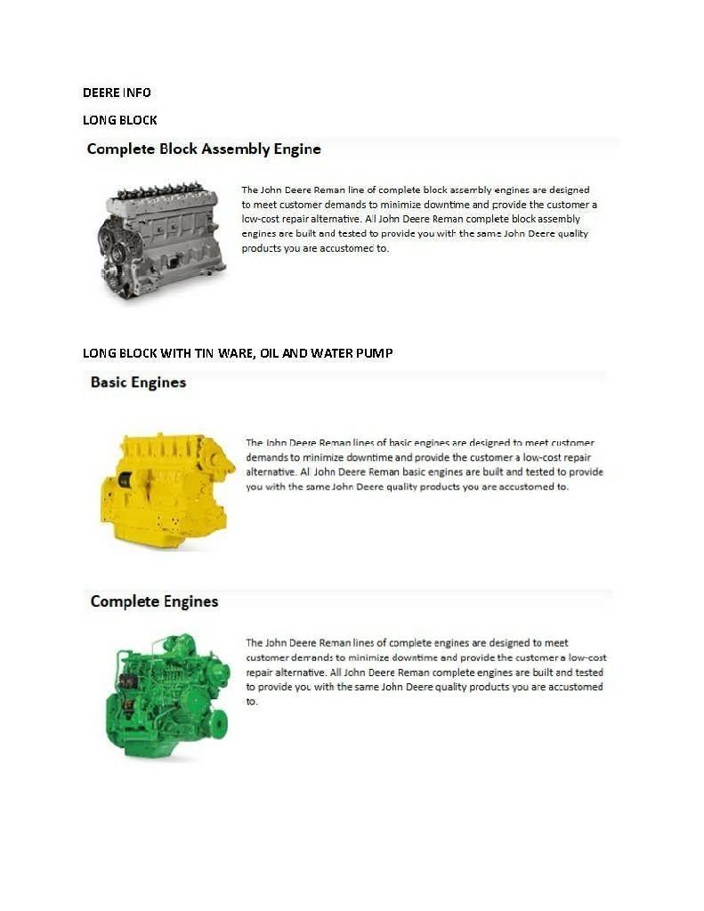 John Deere 4045 Dzinēji