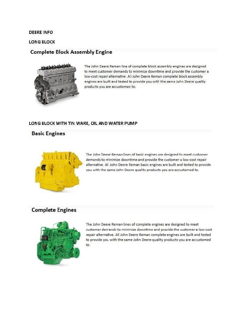 John Deere 6068HDW64 Dzinēji