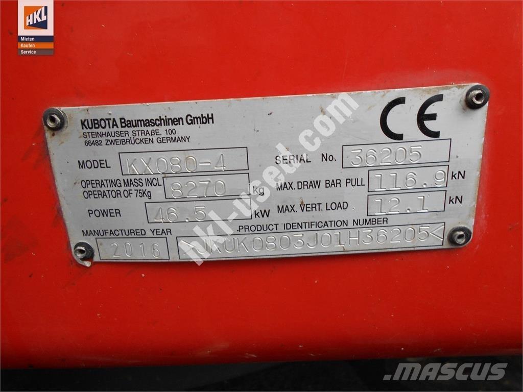 Kubota KX 080-4 Mini ekskavatori < 7 t