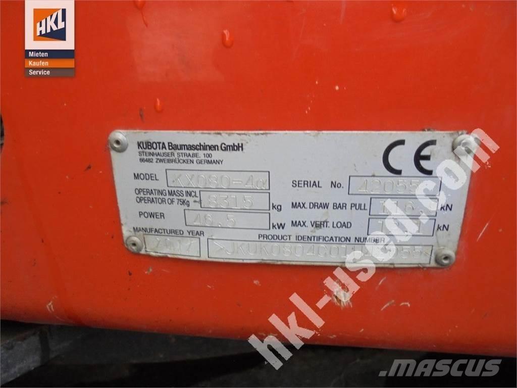 Kubota KX 080-4 Mini ekskavatori < 7 t