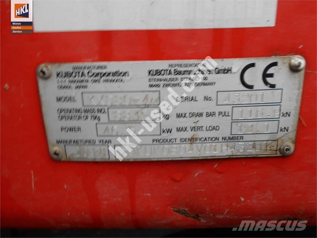 Kubota KX 080-4 Mini ekskavatori < 7 t