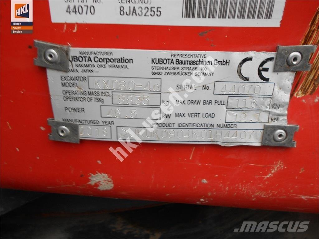 Kubota KX 080-4 Mini ekskavatori < 7 t
