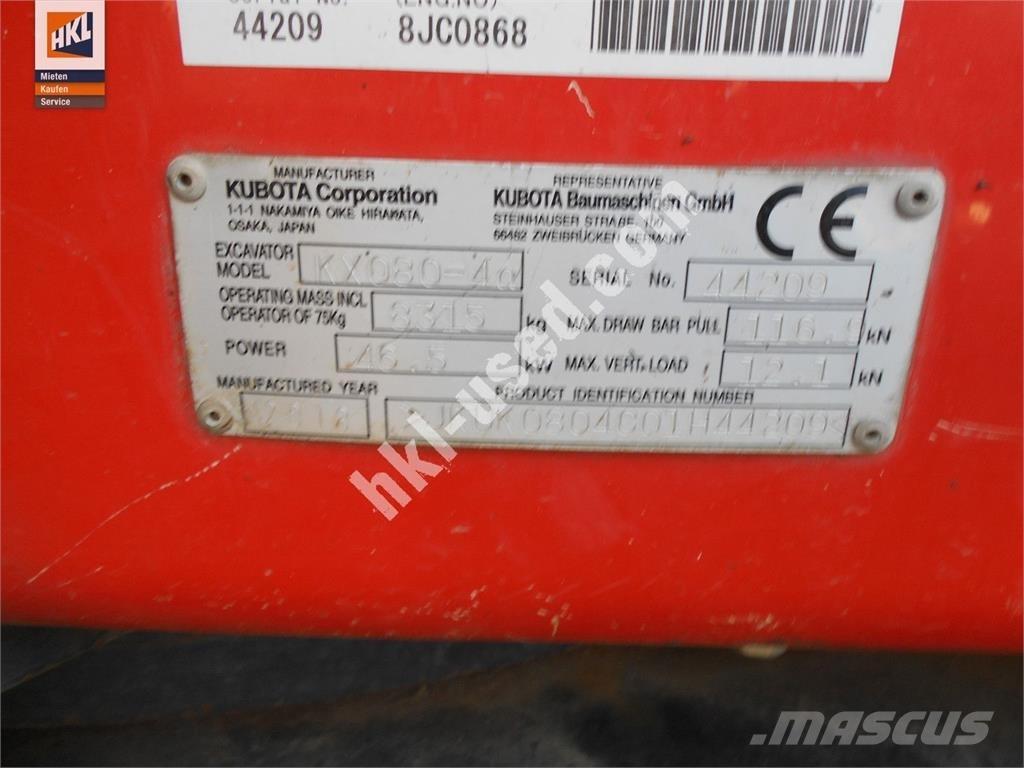 Kubota KX 080-4 Mini ekskavatori < 7 t