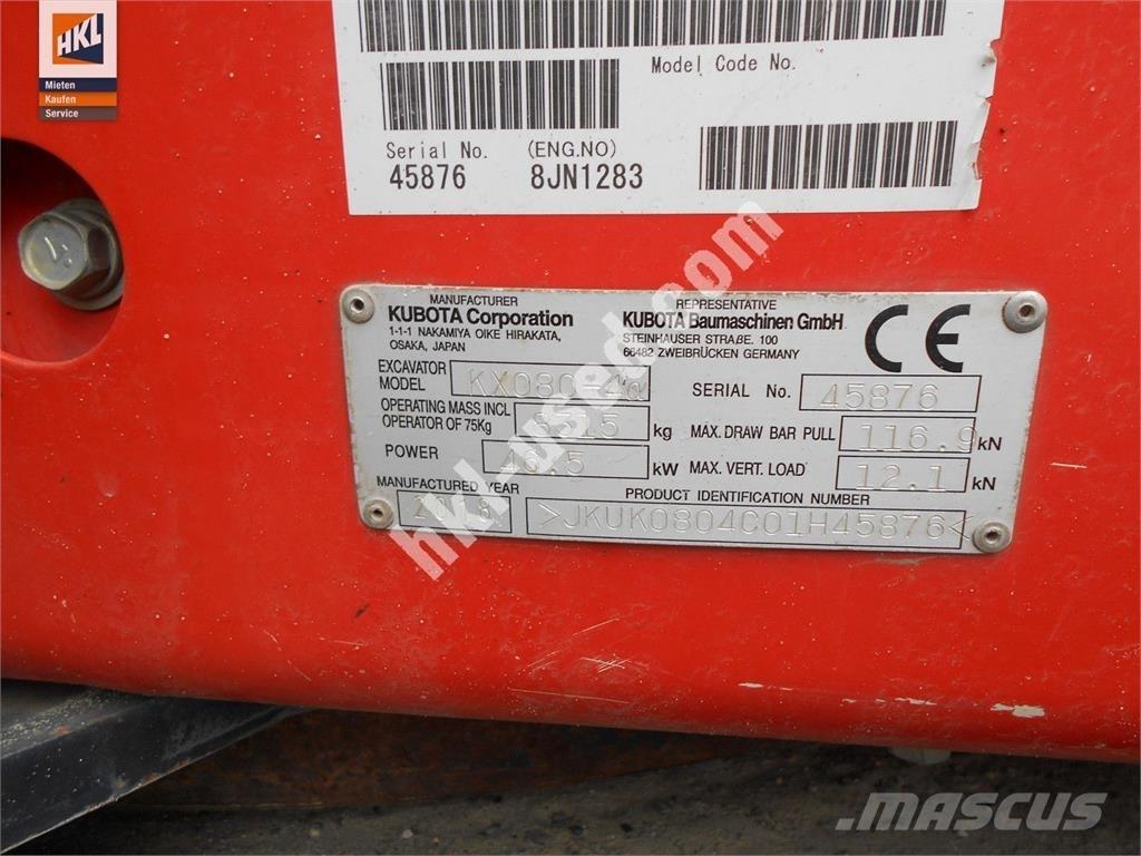 Kubota KX 080-4 Mini ekskavatori < 7 t