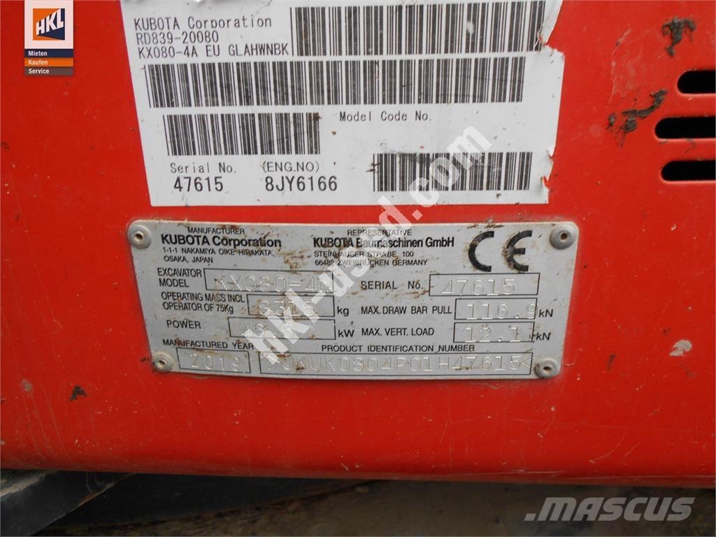 Kubota KX 080-4 Mini ekskavatori < 7 t