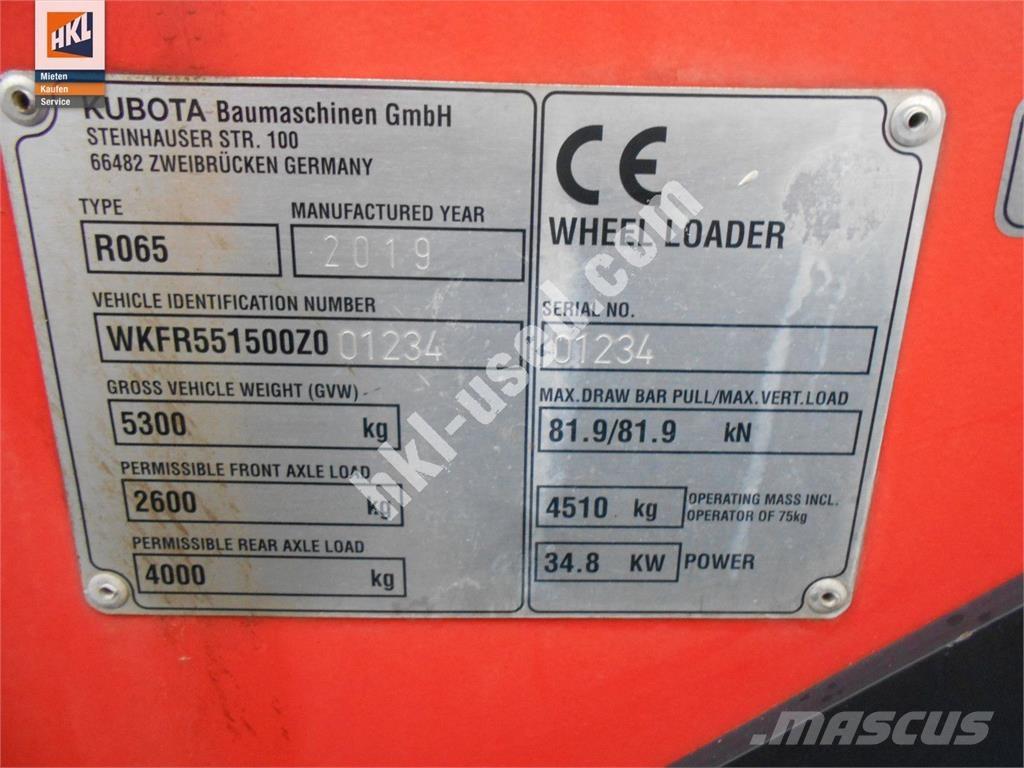 Kubota R 065 Iekrāvēji uz riteņiem
