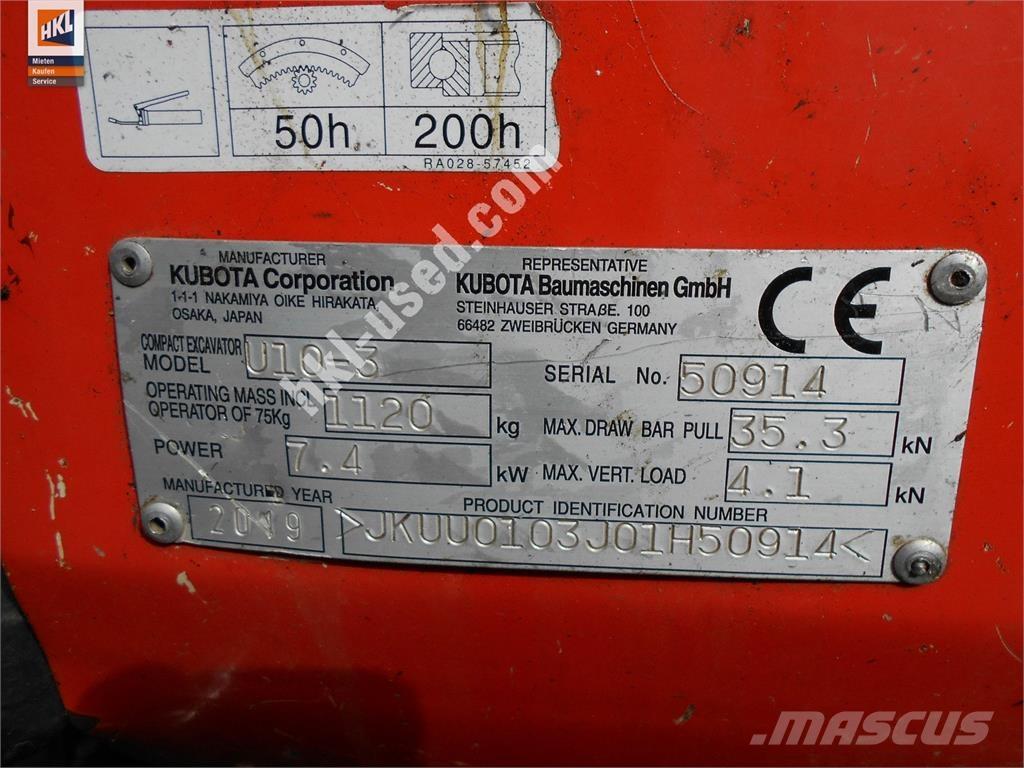 Kubota U 10-3 Mini ekskavatori < 7 t