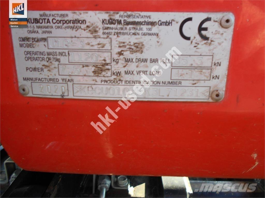 Kubota U 10-3 Mini ekskavatori < 7 t