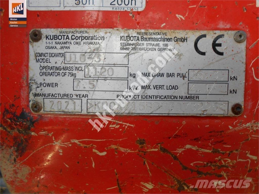 Kubota U 10-3 Mini ekskavatori < 7 t