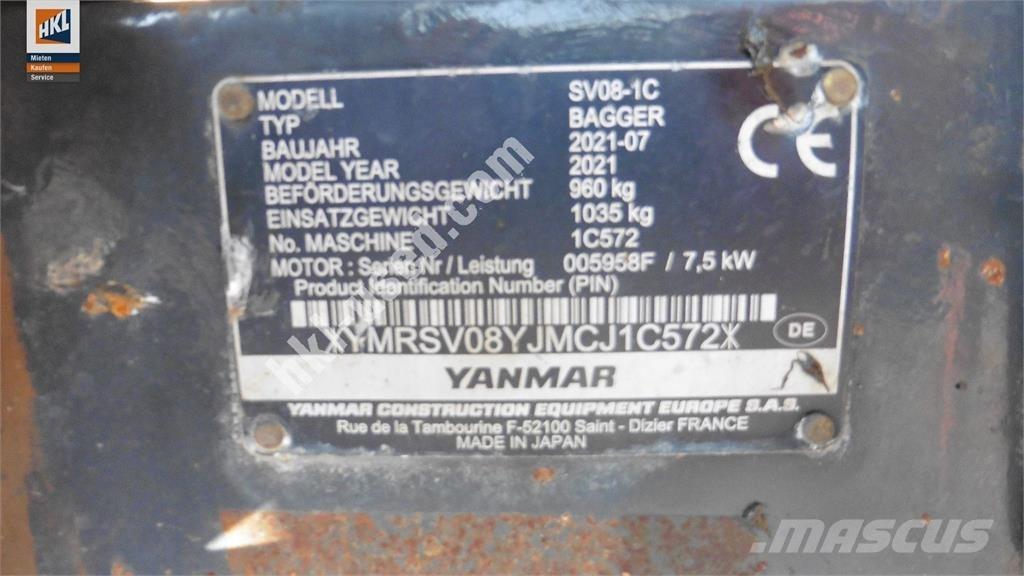 Yanmar SV 08-1C Mini ekskavatori < 7 t