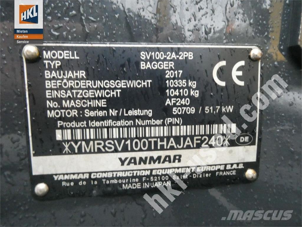 Yanmar SV 100-2PB Mini ekskavatori < 7 t