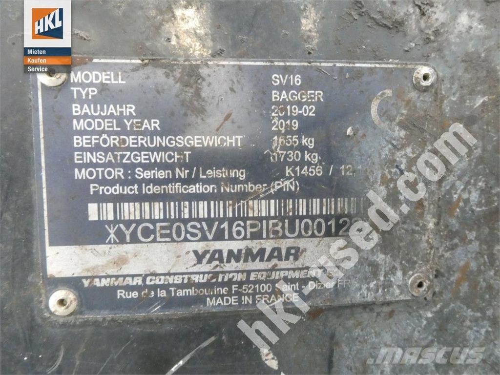 Yanmar SV 16 Mini ekskavatori < 7 t