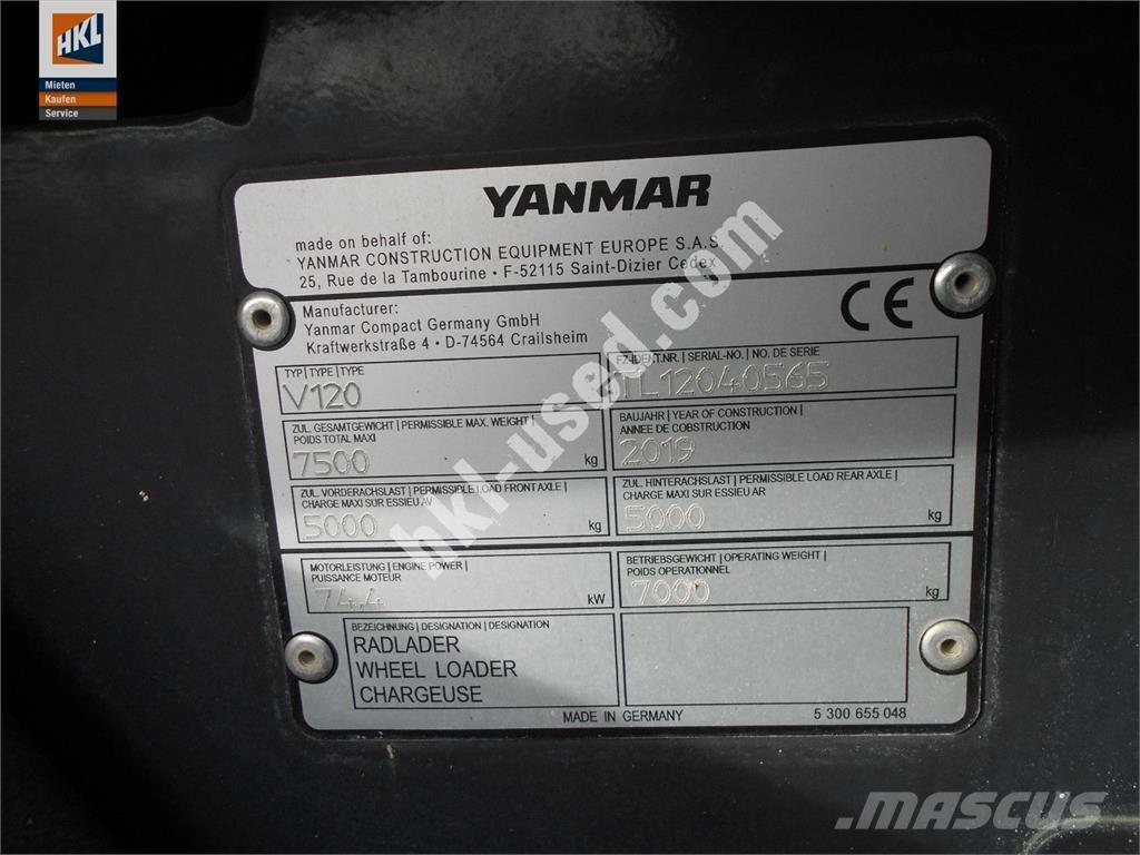 Yanmar V 120 Iekrāvēji uz riteņiem