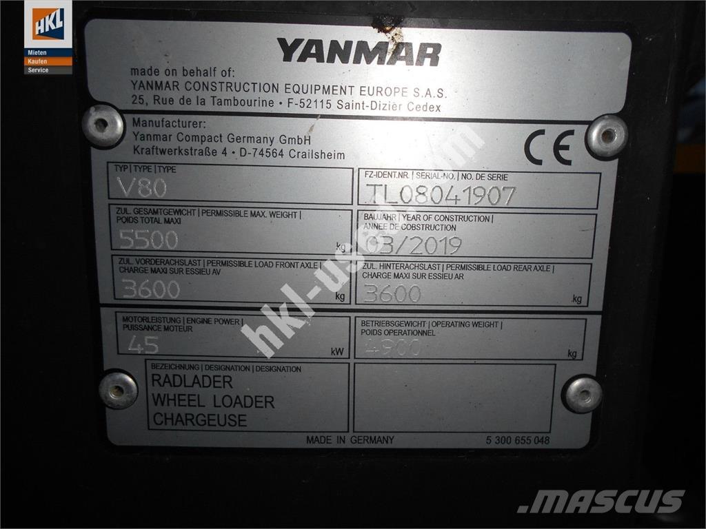 Yanmar V 80 Iekrāvēji uz riteņiem