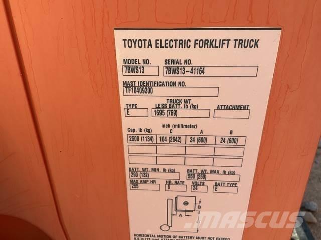 Toyota 7BWS13 Elektriskie iekrāvēji