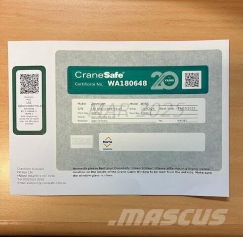 Zoomlion RT55 Celtņi nelīdzenām virsmām