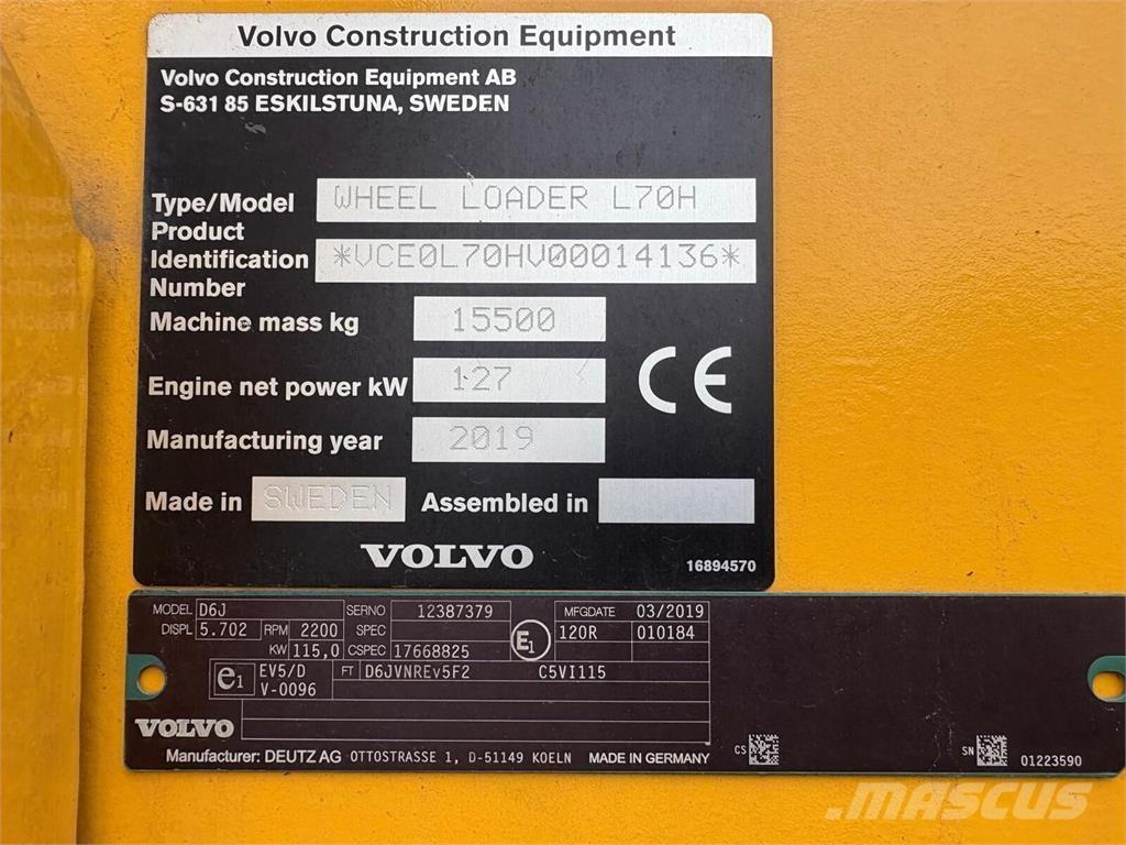 Volvo L70H Iekrāvēji uz riteņiem