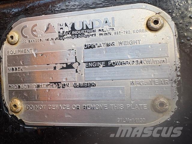 Hyundai R140-9A Kāpurķēžu ekskavatori