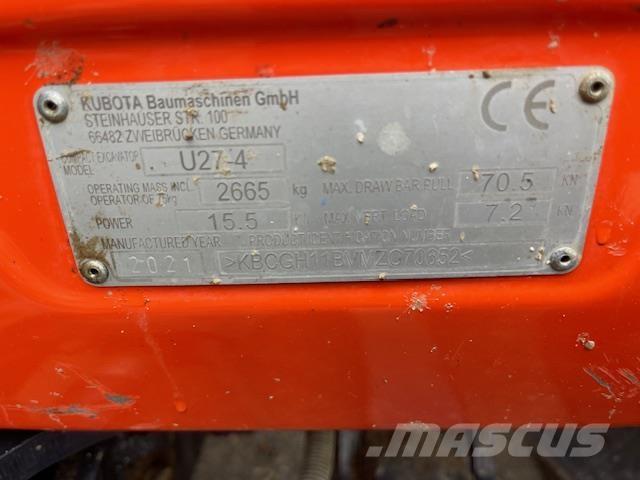 Kubota U27-4 Vidēja lieluma ekskavatori 7 t - 12 t