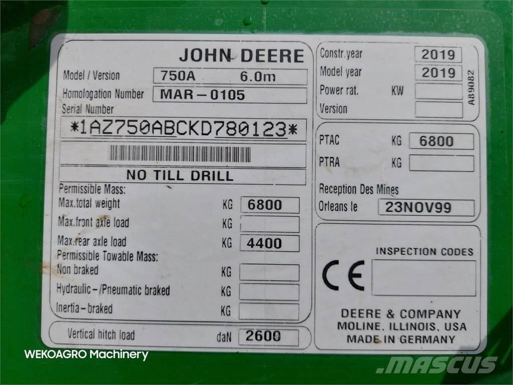 John Deere 750 A Sējmašīnas