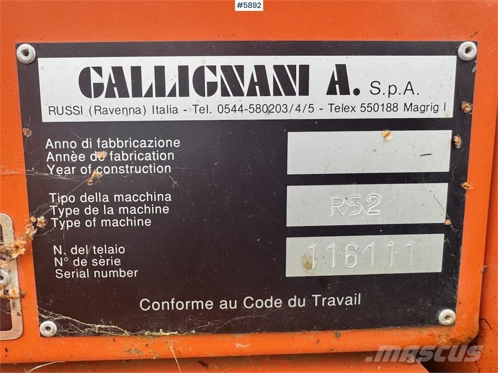 Gallignani R52 Cita ražas novākšanas tehnika