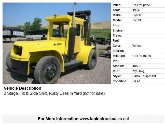Hyster H200E Autokrāvēji - citi