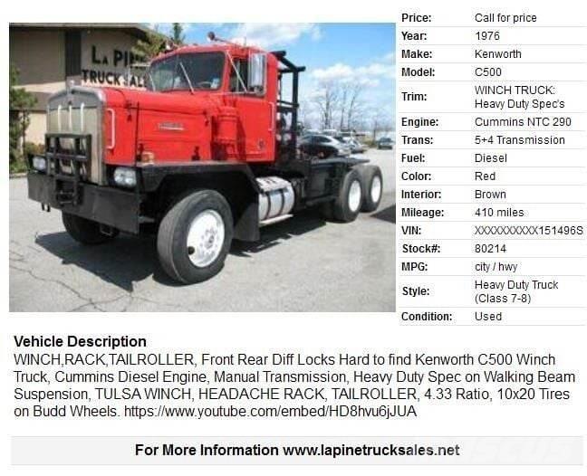 Kenworth C500 Evakuators ar manipulatoru