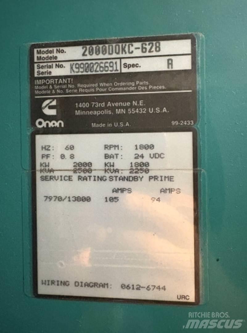 Cummins 2000DQKC-628 Dīzeļģeneratori
