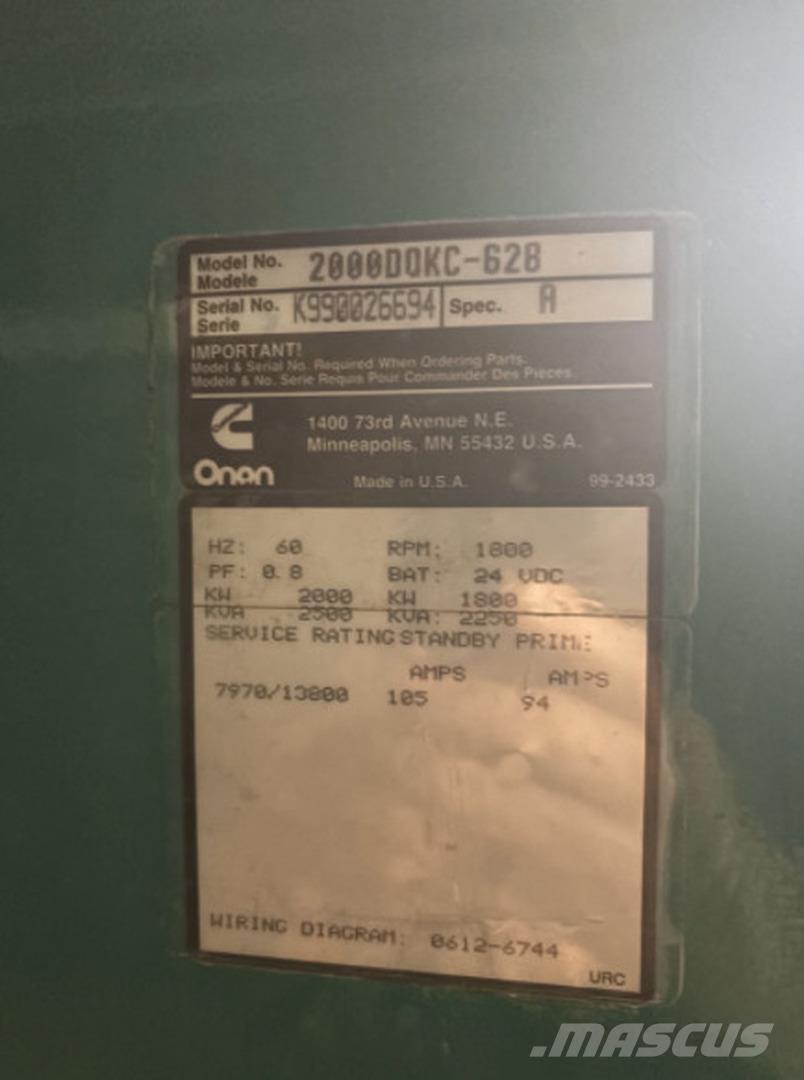 Cummins 2000DQKC-628 Dīzeļģeneratori