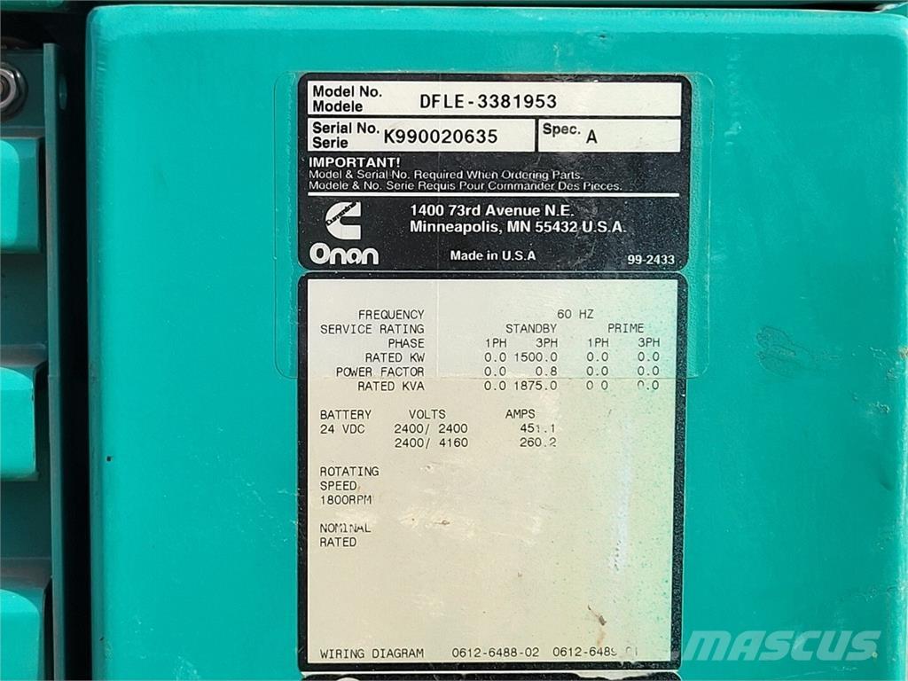 Cummins KTA50-G9 Dīzeļģeneratori