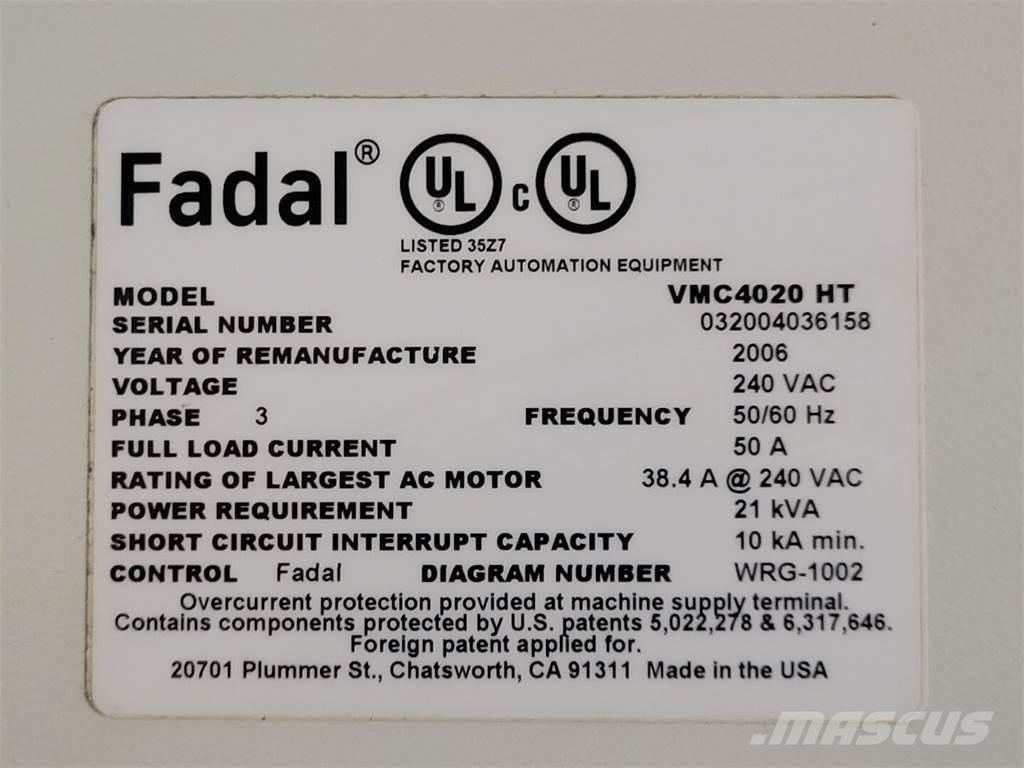  FADAL VMC 4020 HT Būvniecība- Citi