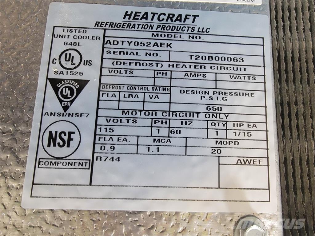  HEATCRAFT ADTY052AEK Sildīšanas un atkausēšanas iekārtas