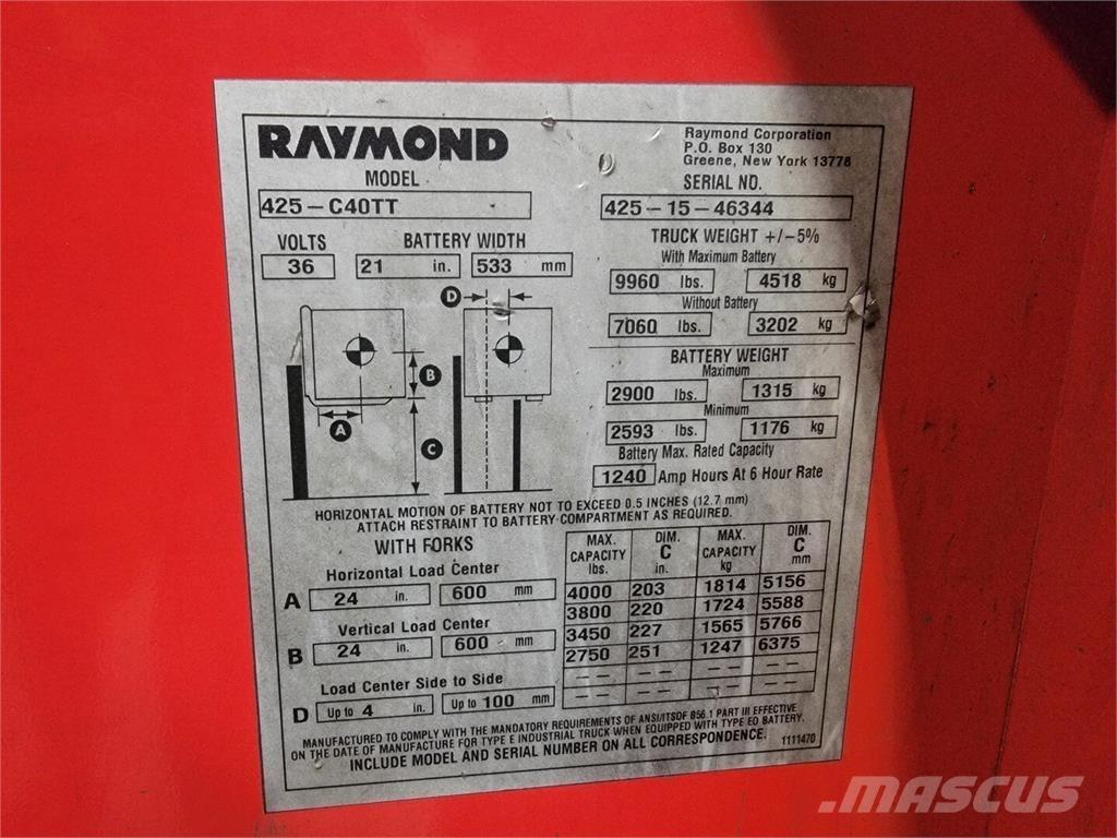 Raymond 425-C40TT Būvniecība- Citi