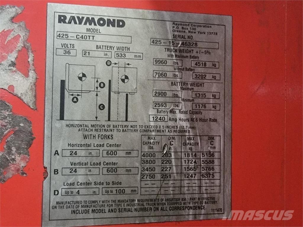 Raymond 425-C40TT Būvniecība- Citi