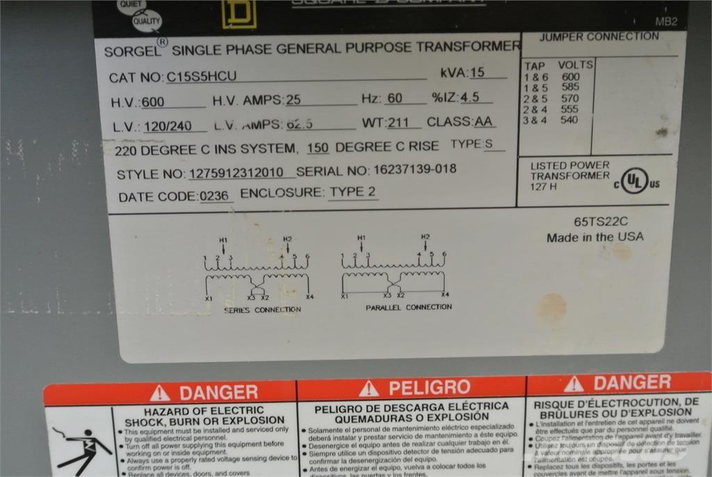  SQUARE D C15S5HCU Būvniecība- Citi
