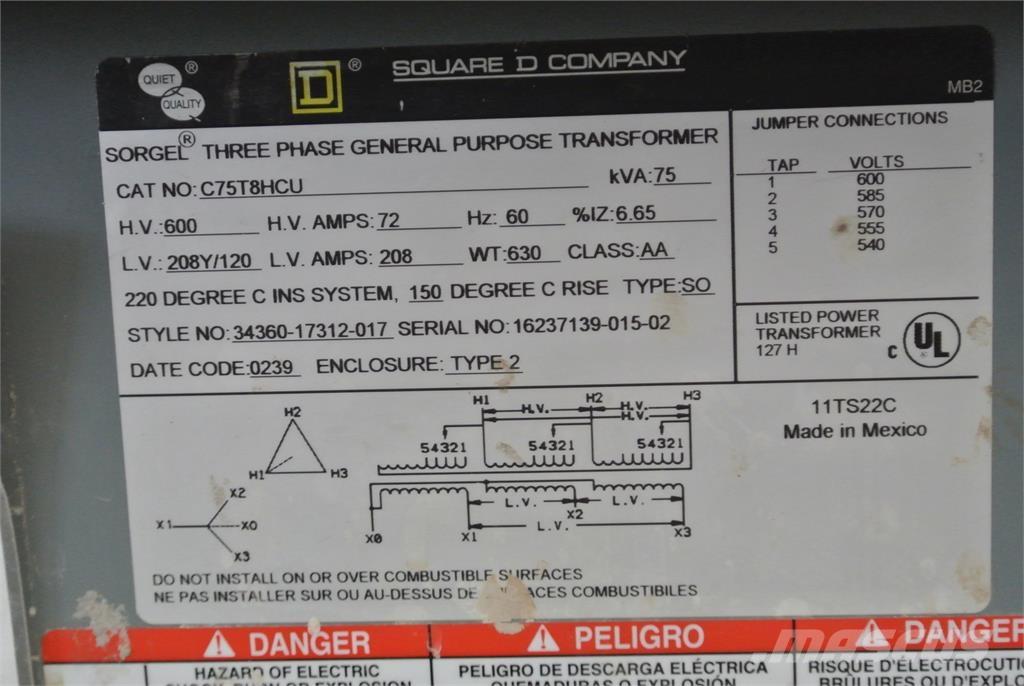  SQUARE D C75T8HCU Būvniecība- Citi