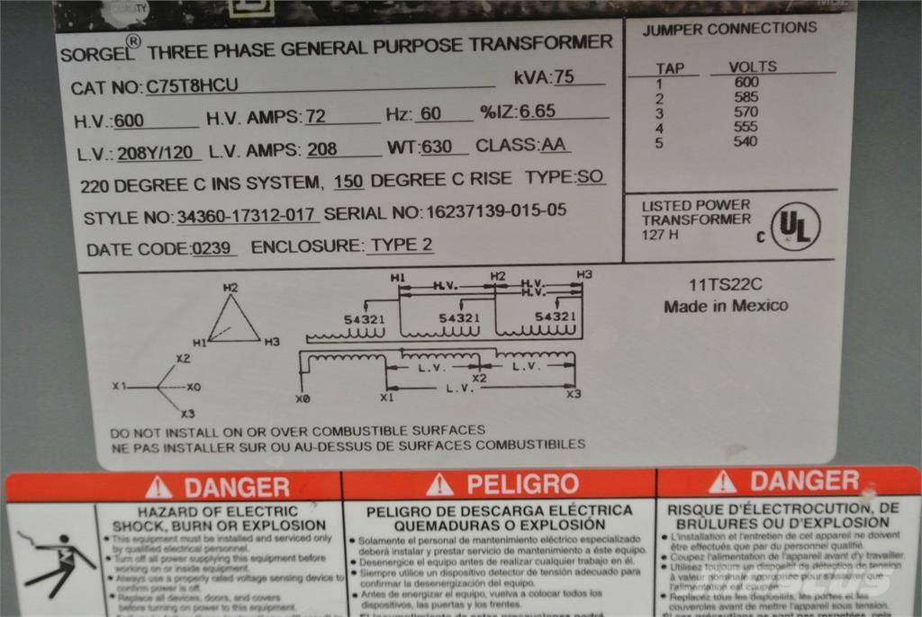  SQUARE D C75T8HCU Būvniecība- Citi