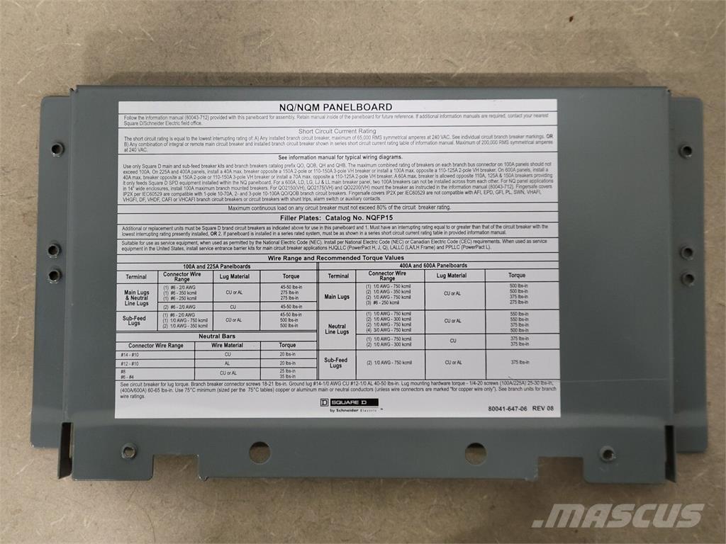  SQUARE D NQ6RDE Būvniecība- Citi