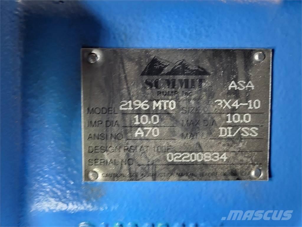  SUMMIT PUMP 2196MTO Urbšanas iekārtu piederumi un rezerves daļas